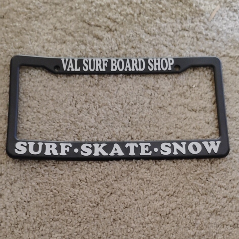 Val Surf Board Shop License Plate Frame